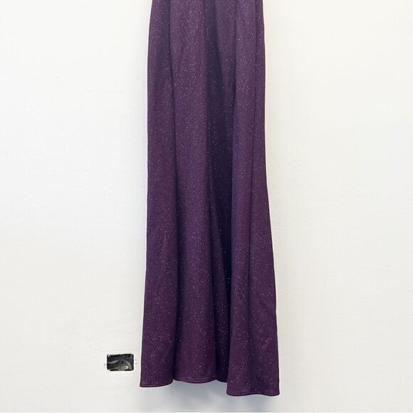 R & M Richards Nightway Glitter-Knit Gown, Size 4 Mulberry - Picture 6 of 16